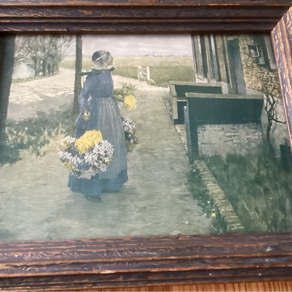 Vintage: Flower Girl in Holland Print ~ by George Hitchcock. - Picture 2 of 9